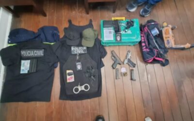 Quadrilha utiliza uniformes da Polícia Civil para assaltar condomínio e acaba presa em Santos