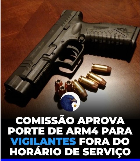 Comissão aprova porte de arma para vigilantes fora do horário de serviço